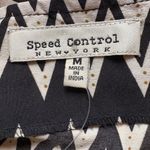 Speed Control NY Chevron Fit & Flare Dress Black White Zip Pockets M NWT Size M Photo 2