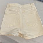 H&M Conscious collection by  ivory white high waist denim shorts pocket belt loop Photo 4