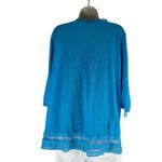 Chico's Linen Blend Tassel Trim Open Front Cardigan Lace Hem Size XLP Photo 7