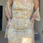 Sabo Skirt  Yellow Floral Dress Mini w/ Shaw Photo 0
