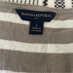 Banana Republic Striped Ruffle Shirt Small Brown White Ruched Y2K Work Blouse Photo 3