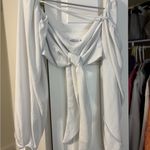 Toby Heart Ginger White Off-Shoulder Crop Top Photo 5