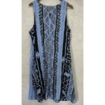 Jennifer Lauren Sleeveless Maxi Dress Women 3X Blue Geometric Crochet Boho Beach Photo 1