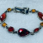 Bracelet Magnetic Clasp Multicolor Asymmetrical Earthtones Silver Color Metal Photo 1