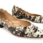 Chloé Laurena Croc Lizard Embossed Animal Scalloped Leather Ballet Flats 35.5 Photo 0