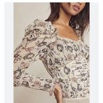 Free People Brunch Date Bodysuit Long Sleeve Floral Ivory Combo size S Photo 2
