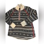 Eddie Bauer Black White Nordic 1/2 Zip Pullover Sweater Sz L Ski Cozy Winter Photo 3