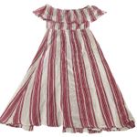 Elan  Dress Womens 3X Red White Striped Off Shoulder Maxi Boho Summer Cotton‎ Photo 2