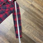 American Eagle Shirt Boyfriend Fit Flannel Red Gray Black Plaid Women's Small Photo 5