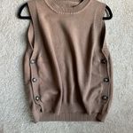 None Women's Tan Sleeveless Vest Photo 1