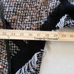 Chico's  Kinsley Fringed Tweed Cardigan Stripe Knit Leather Trim Draped Open 0 (S) Photo 6