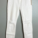 Current/Elliott  The High Waist Stiletto‎ Jeans Size 25White Distressed NWT Photo 0