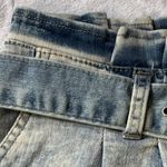 Blue Spice Twist Of Fate Paperbag Waist Denim Shorts in Light Blue Wash - Size 1 Photo 6