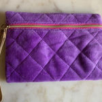 Ipsy Purple & Gold Fuzzy  Cosmetic Bag Photo 0