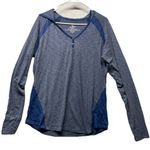Kuhl  Women’s Trista Athletic V-Neck Top Thumbholes Blue Striped Size XL 8367 Photo 0