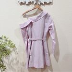 ASTR Aveni Cotton Off Shoulder Mini Shirt Dress with Belt Lilac Size Small NWT Photo 10