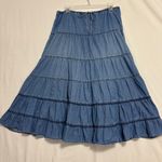 White Stag VTG  Denim Skirt Womens M(8/10) Tiered Cowgirl Boho Peasant Cottage Photo 0