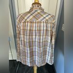 Gap  Ruffle Neck Plaid Long Sleeve Button Up Shirt Photo 3