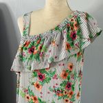 Harlow & Rose • boutique striped floral one shoulder ruffle dress Size M Photo 84