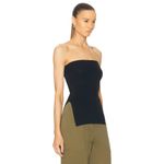 AEXAE Technical Knit Bandeau Tube Top in Black Small New Womens Strapless Tank Photo 2