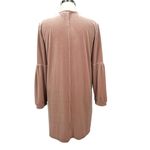 Madewell  Velvet V-Neck Balloon Sleeve Dress Blush Mauve Size Medium Photo 7