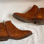 A.S.98 Brown Leather Metallic Boot Size 37 EU 7 US Moto Western Steampunk Photo 5