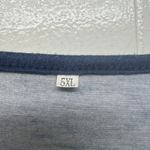 Floral Short Sleeve Women's Dip Dye Blue Henley Top Size 5XL Photo 1