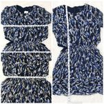 French Connection Metallic Cutout Mini Dress Long Sleeve Navy Gold Size 10 New Photo 10