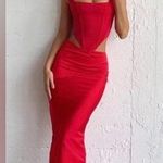 House Of CB NWOT  Scarlett Red Satin colette midi skirt sz XL Photo 0
