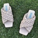 Steve Madden blush pink Marina vegan leather woven slides size 6.5 Photo 0