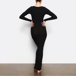 SKIMS SOFT LOUNGE LONG SLEEVE RIBBED DRESS in BLACK . Size Large Photo 1