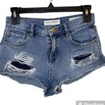Bullhead Denim Co . Distressed High-Rise Denim Shorts Size 25 Photo 0