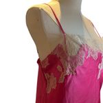 Victoria's Secret Victoria Secret Slip Mini Dress SZ Med Pink with White Lace Cami Nighty Party Photo 9