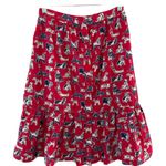 Cath Kidston London Squiggle Dog Print Button Down Mini Skirt Pockets Red Size 8 Photo 3