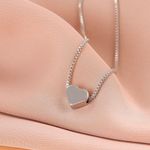 Love Heart Pendant Necklace for Women Silver Photo 2