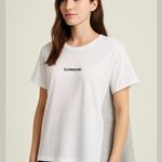 ZARA  women white cotton tunic t-shirt London Sz L Photo 0