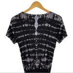 Gypsy 05 Gypsy 5 Shirred Tie Dye Mini Dress in Black & Blue Size Small Photo 7