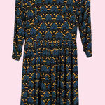 ASOS  Patterned Dress Blue Long‎ Sleeves Detailed Print Photo 0