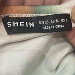 SheIn Green & orange abstract patterned satin dress / XS / Excellent condition Photo 9