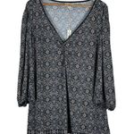 Max Studio NWT Blouse Womens 2X Black Floral V-Neck Stretch Boho Peasant Hippie Photo 0