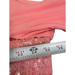 Quacker Factory 2X Pink Lace Sequin Stripe 3/4 Sleeve Knit Top Embellished Photo 9