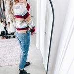 BAUM UND PFERDGARTEN Courtney Autumn Tan Striped Pullover Sweater Size XS Photo 2