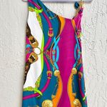 Gianni Versace Chain Link Mixed Print Draped Mini Dress Multi Women's 36 / US 2 Photo 2