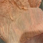 Cute pretty in peach metallic thread ruffle sheer button front blouse sleeveless Pink Size M Photo 6