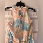Davi & Dani  NEW NWT Peach Multicolor Floral Halter Neck Maxi Dress medium Photo 8