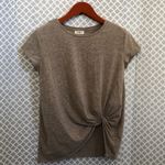 Umgee  oatmeal knitted oversized‎ tee Tshirt with front knot Photo 1