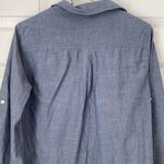 J.Crew  Chambray Tunic Shirt‎ Womens Size Small Blue Collared Pocket Button Up Photo 4