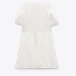 ZARA  100% Cotton Openwork Eyelet Embroidered V Neck Ruffle Dress Photo 7