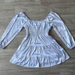 Altar'd State Altar’d State Mattie satin long-sleeve tiered light blue dress - large Photo 2