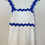 Petal and Pup Nancy Rickrack Maxi Dress in White/Blue Size Medium Photo 6
